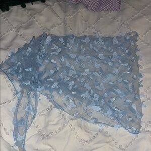 Chic Sheer Blue Butterfly Wrap